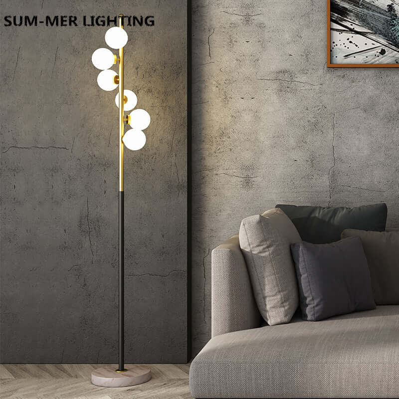 Élégante Lampe Pied Nordique - Verre Design - Chic-Gulvlampe-ChicUndStil