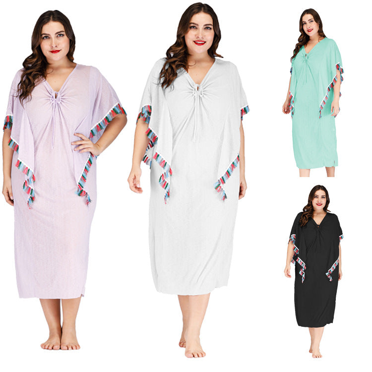 Dames Style Élégant Léger Caftan de Plage Chic und Stil
