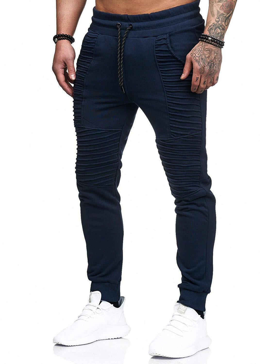 Pantalon de jogging décontracté pour hommes avec inserts structurés et taille élastique Chic und Stil