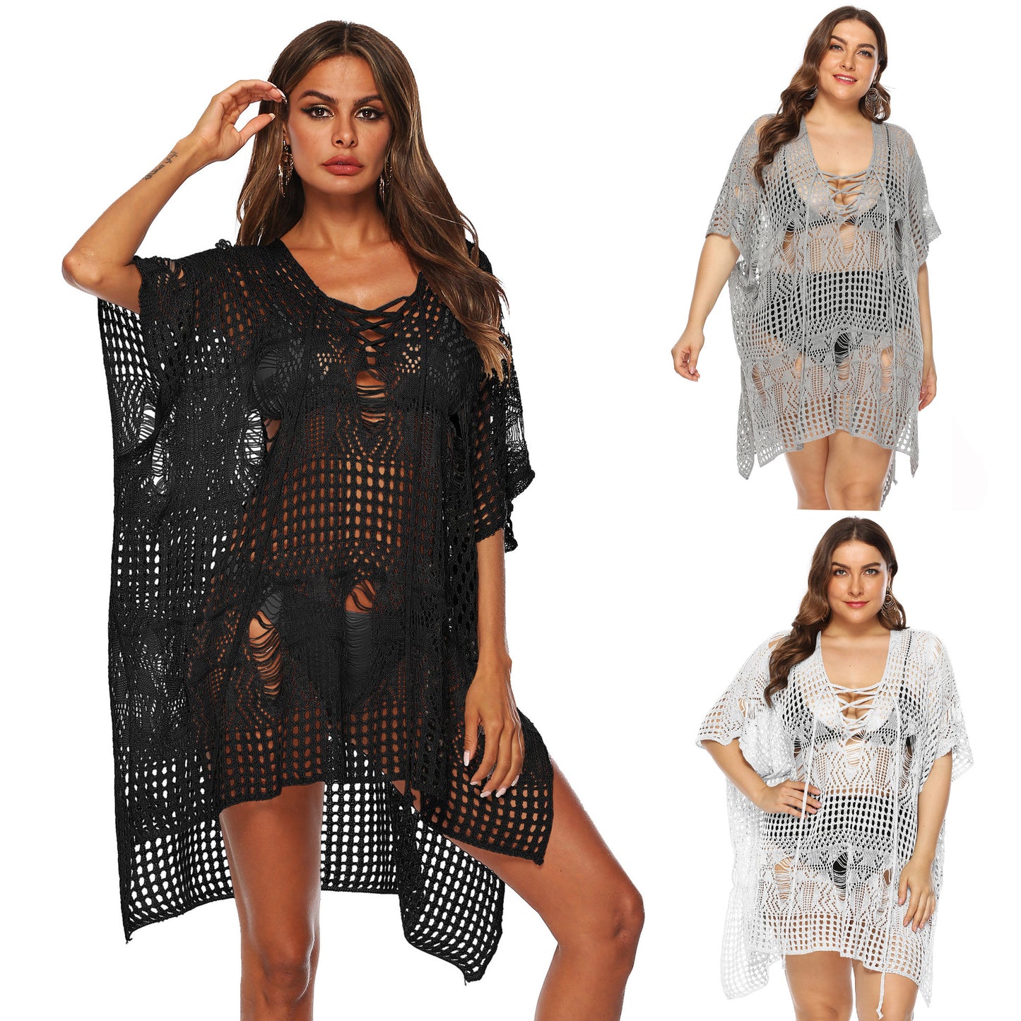 Robe de plage en crochet transparent pour femmes Chic und Stil