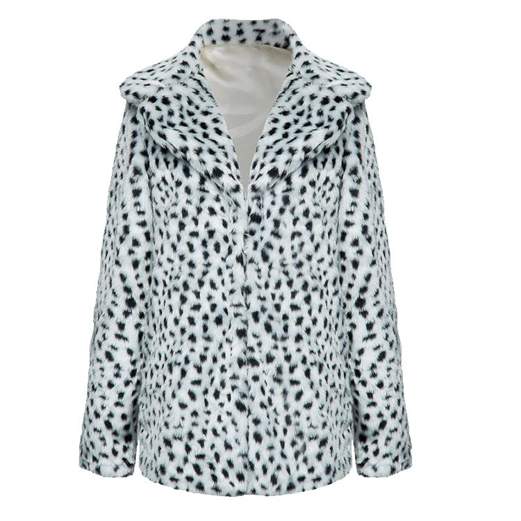 Veste en fausse fourrure de luxe pour femmes à motif léopard Chic und Stil