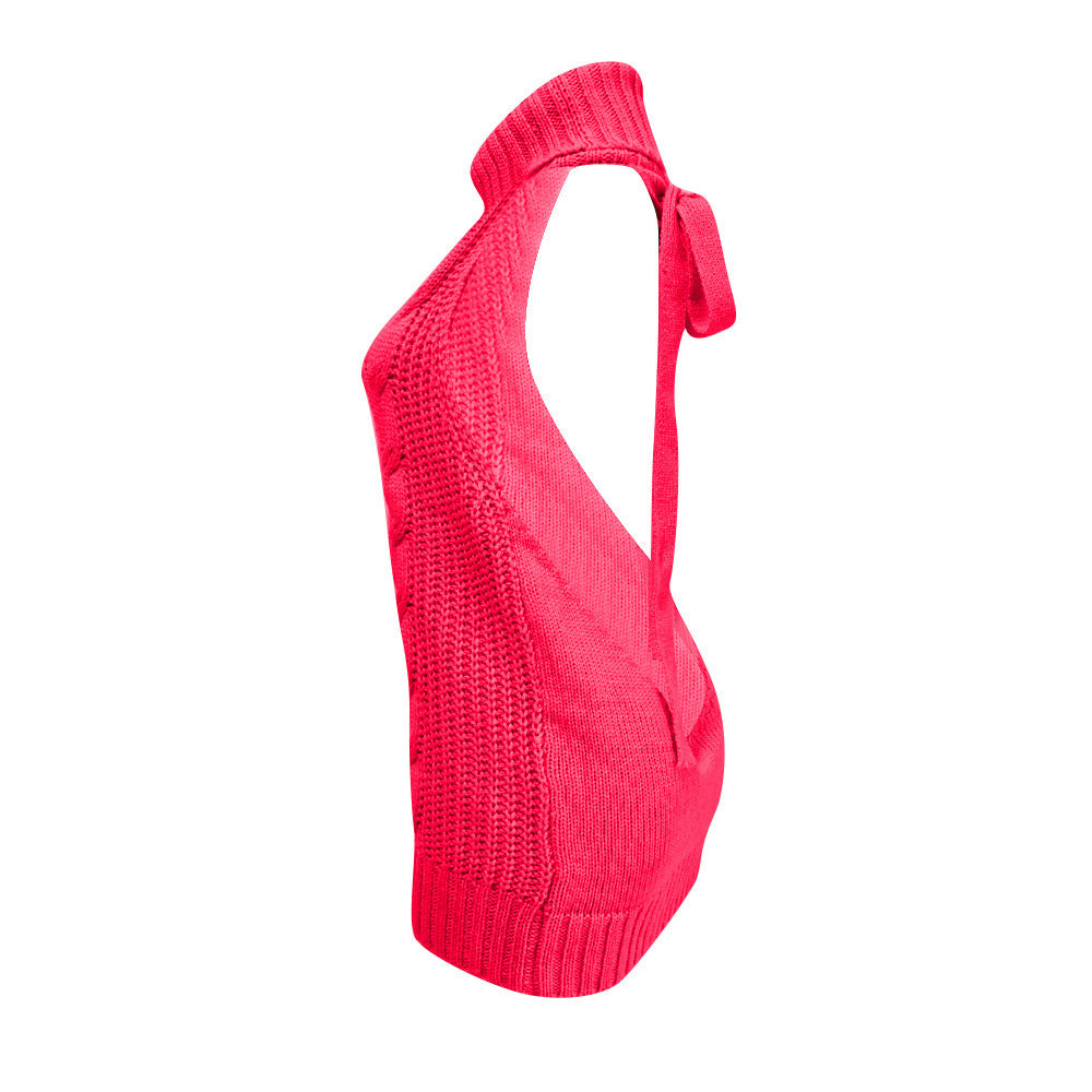 Robe en tricot pour femmes avec col haut et détail raffiné au dos Chic und Stil