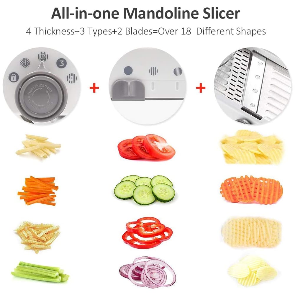 Chic und Stil | Mandolin Vegetable Slicer – Professional Grater with Adjustable 304 Stainless Steel Blades