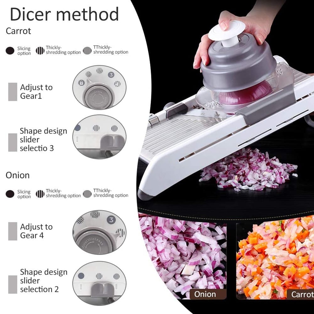 Chic und Stil | Mandolin Vegetable Slicer – Professional Grater with Adjustable 304 Stainless Steel Blades