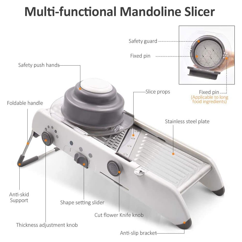 Chic und Stil | Mandolin Vegetable Slicer – Professional Grater with Adjustable 304 Stainless Steel Blades