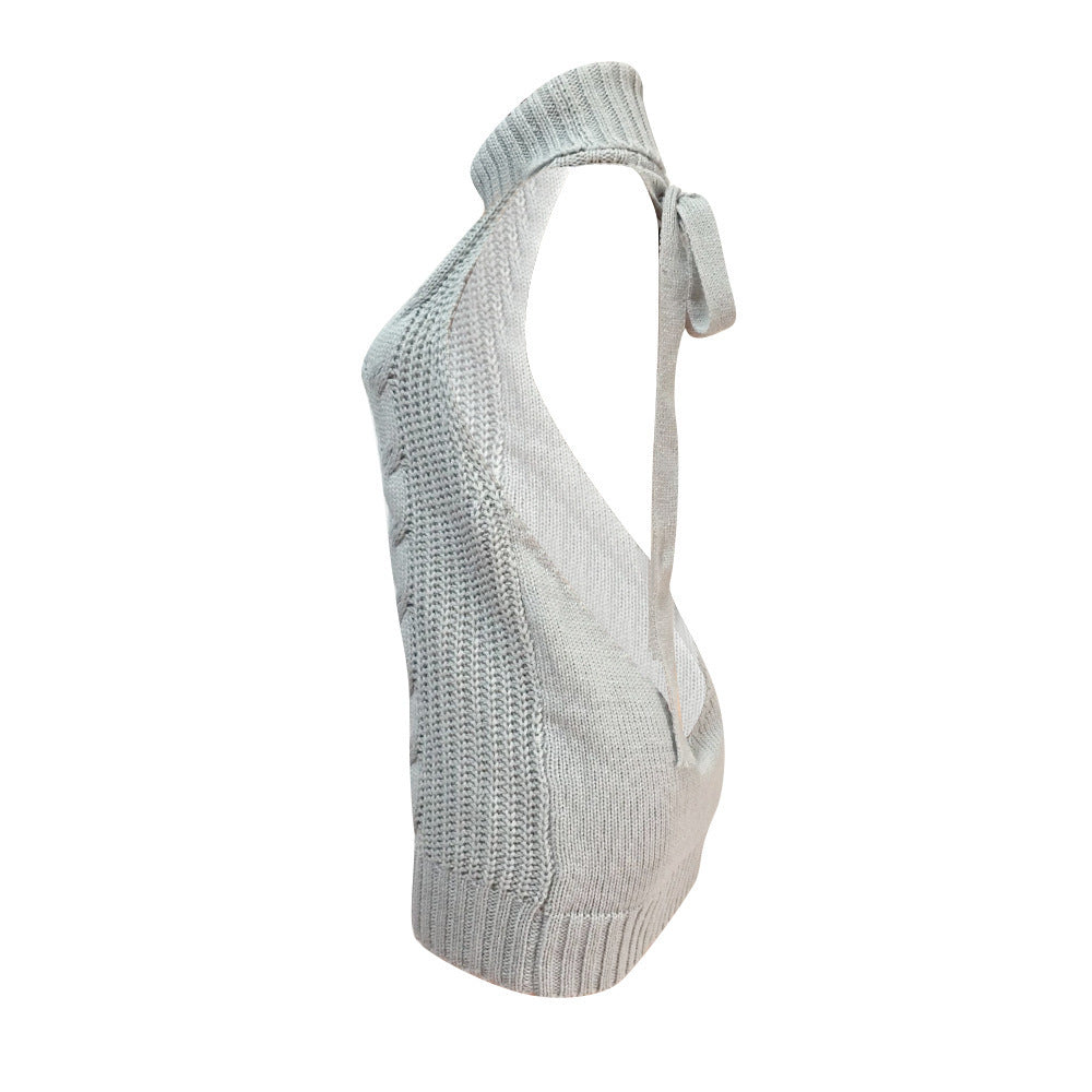 Robe en tricot pour femmes avec col haut et détail raffiné au dos Chic und Stil
