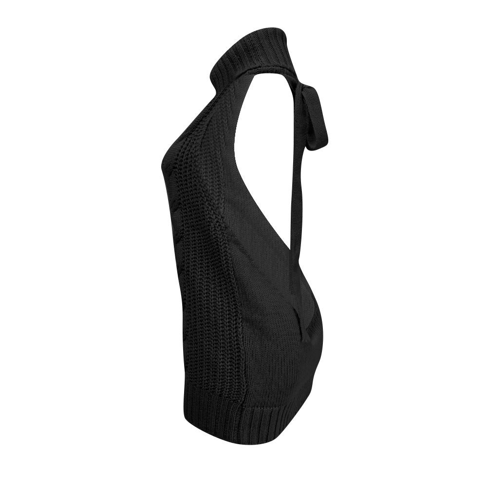 Robe en tricot pour femmes avec col haut et détail raffiné au dos Chic und Stil