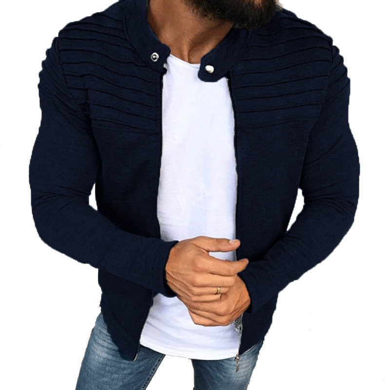 Veste zippée décontractée pour hommes avec haut structuré et accents modernes Chic und Stil