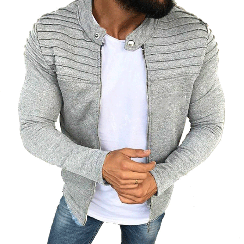 Veste zippée décontractée pour hommes avec haut structuré et accents modernes Chic und Stil