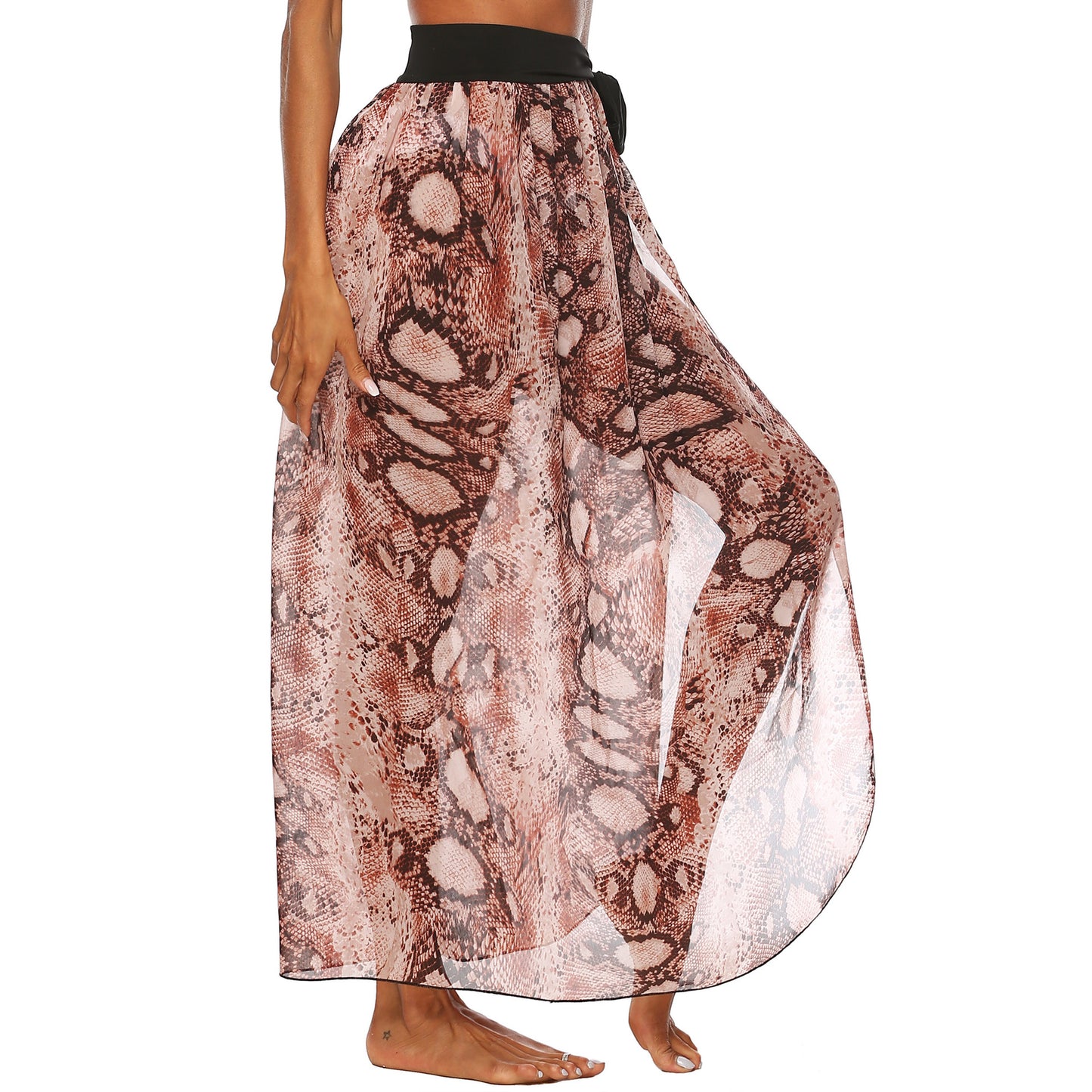 Jupe de plage en textile transparent à imprimé serpent pour femmes Chic und Stil