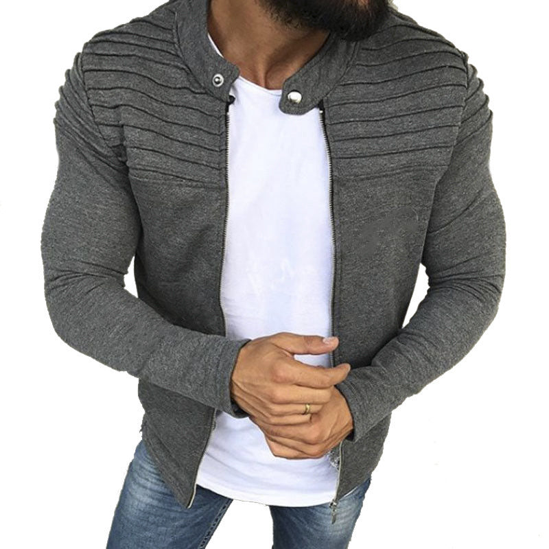 Veste zippée décontractée pour hommes avec haut structuré et accents modernes Chic und Stil