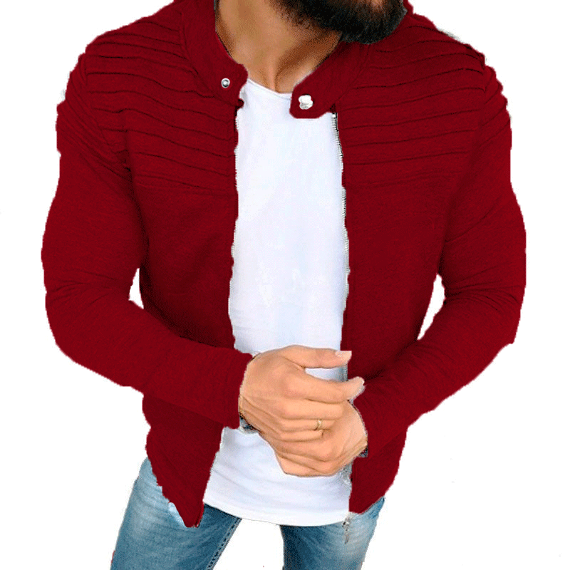 Veste zippée décontractée pour hommes avec haut structuré et accents modernes Chic und Stil