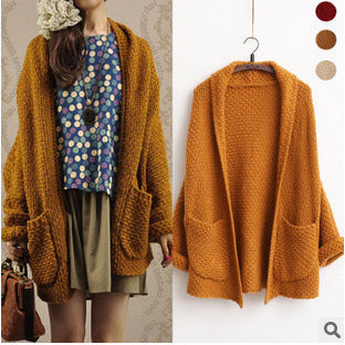 Dames gros pull cardigan avec poches profondes et devant ouvert Chic und Stil
