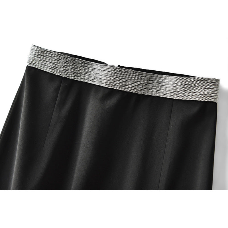 Jupe maxi en satin à fente haute pour femmes Chic und Stil