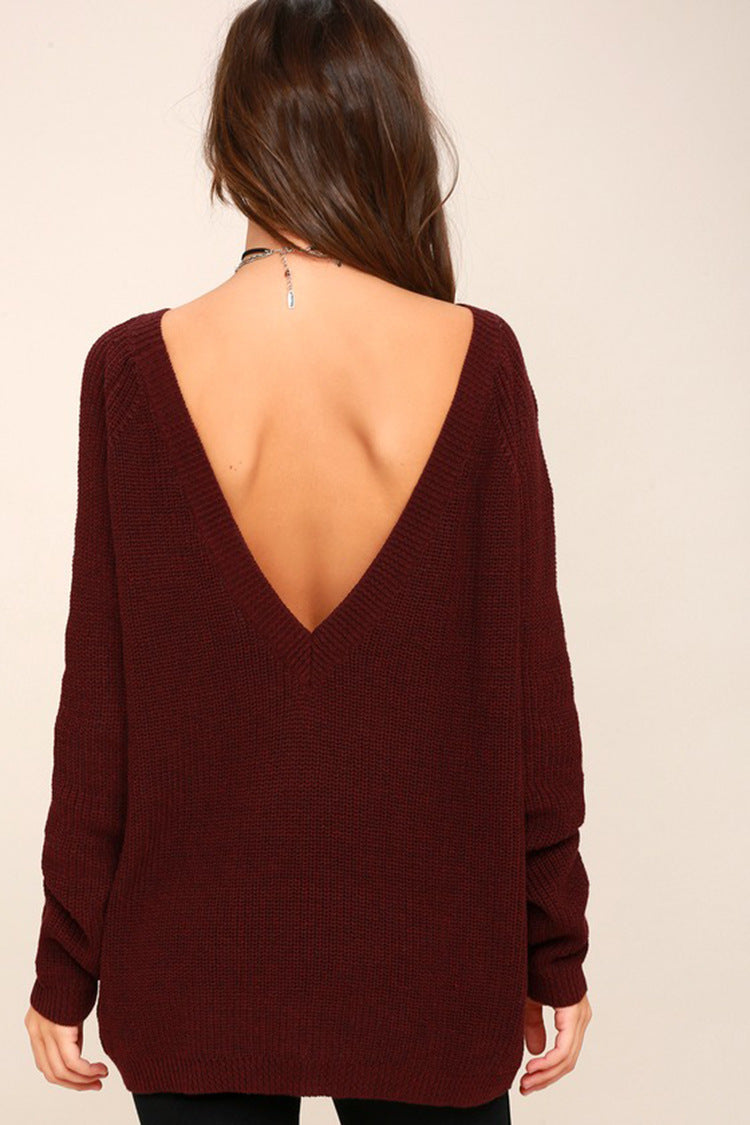 Pull en tricot pour femmes avec un décolleté profond dans le dos et une coupe décontractée Chic und Stil