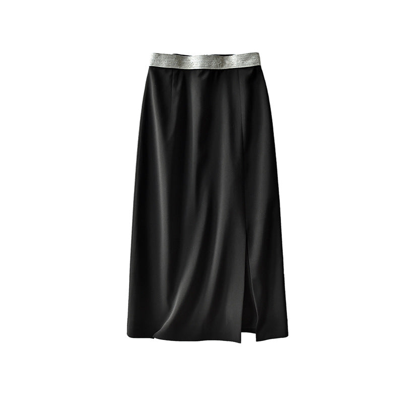 Jupe maxi en satin à fente haute pour femmes Chic und Stil