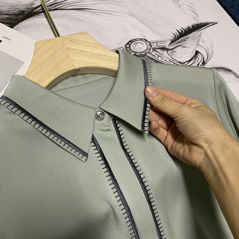 Blouse élégante à boutons pour femmes avec garniture décorative Chic und Stil