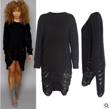 Robe tricot femme avec fentes latérales profondes et coupe décontractée Chic und Stil