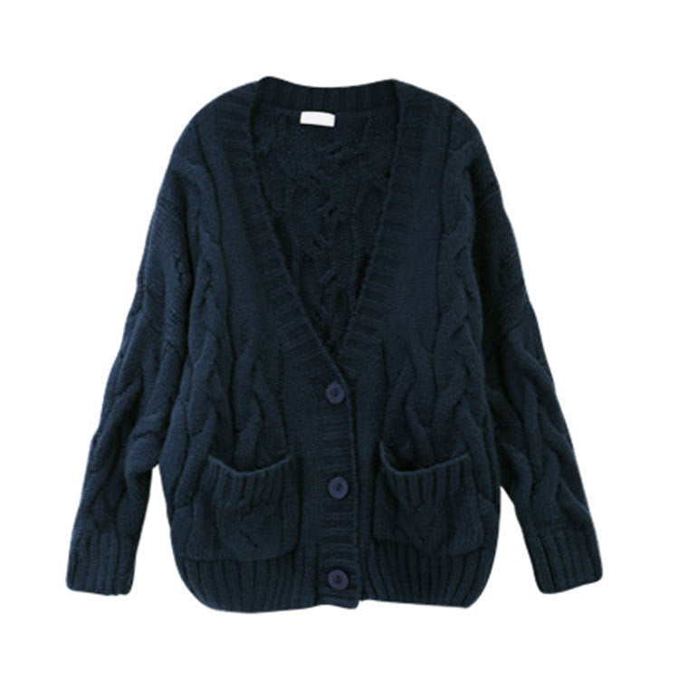 Cardigan en tricot épais pour femme avec motif de tresse classique et poches pratiques Chic und Stil