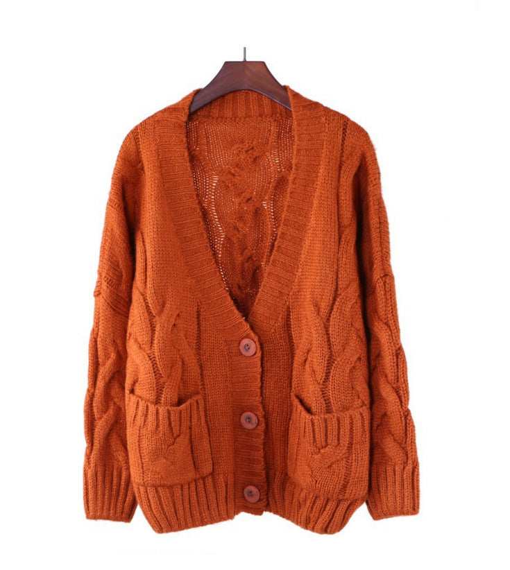 Cardigan en tricot épais pour femme avec motif de tresse classique et poches pratiques Chic und Stil