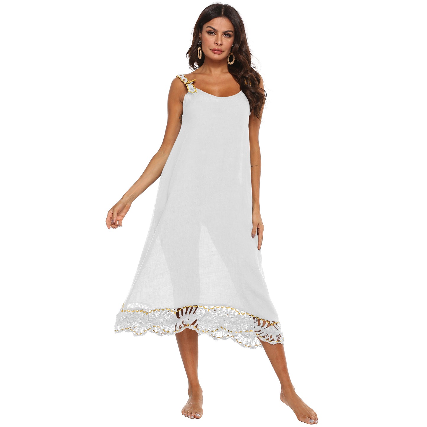 Robe de plage mi-longue bohémienne pour femmes Chic und Stil