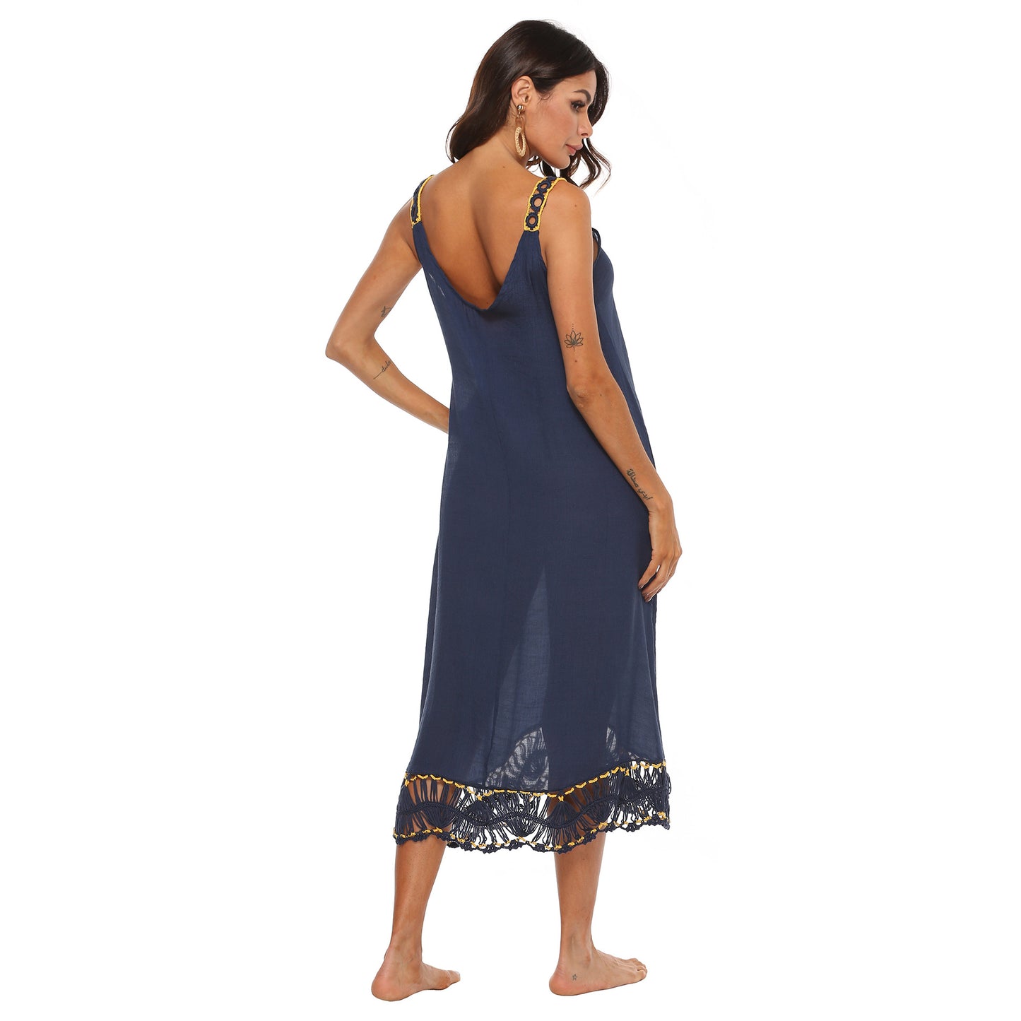 Robe de plage mi-longue bohémienne pour femmes Chic und Stil