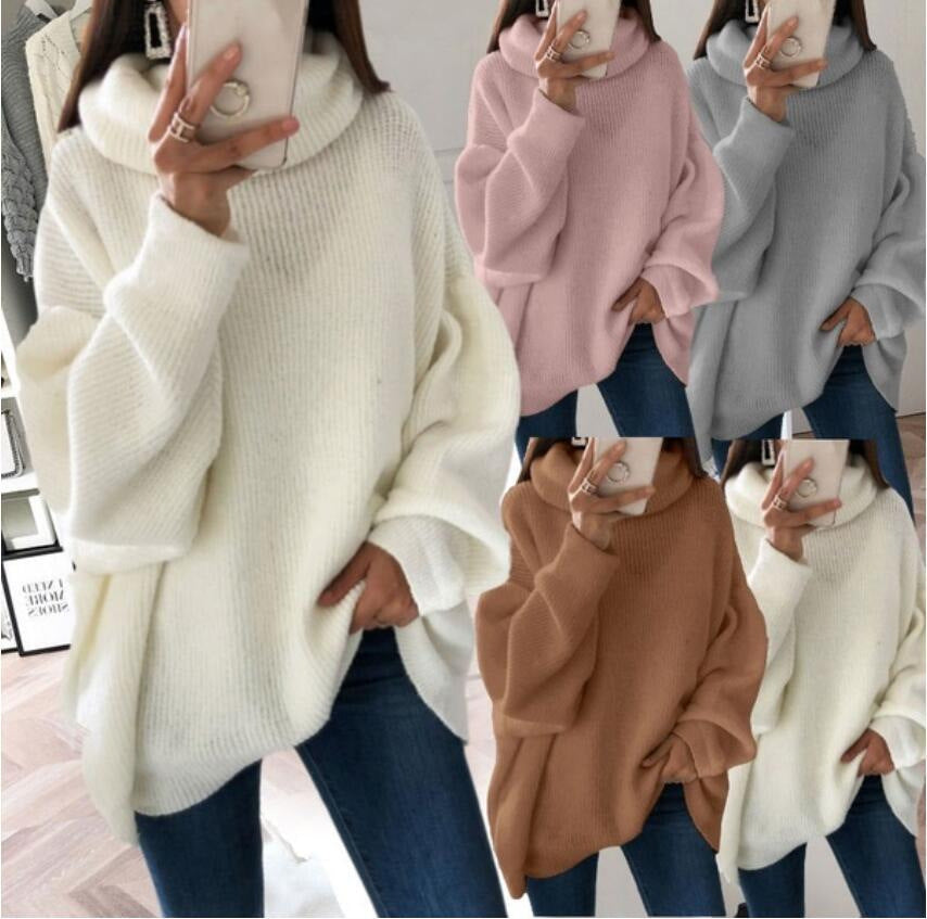 Dames Grand pull en tricot à col haut et coupe décontractée Chic und Stil