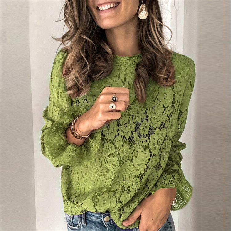 Blouse en dentelle pour femmes avec design floral et coupe élégante Chic und Stil