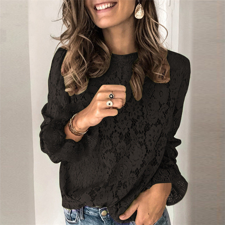 Blouse en dentelle pour femmes avec design floral et coupe élégante Chic und Stil