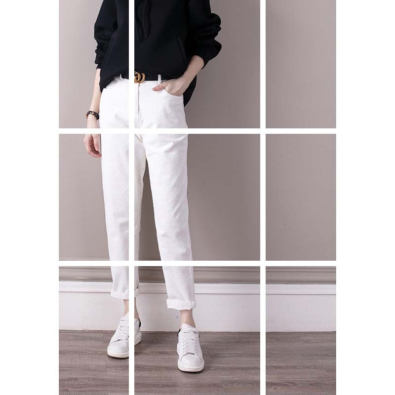 Pantalons large en velours côtelé taille haute pour femmes Chic und Stil