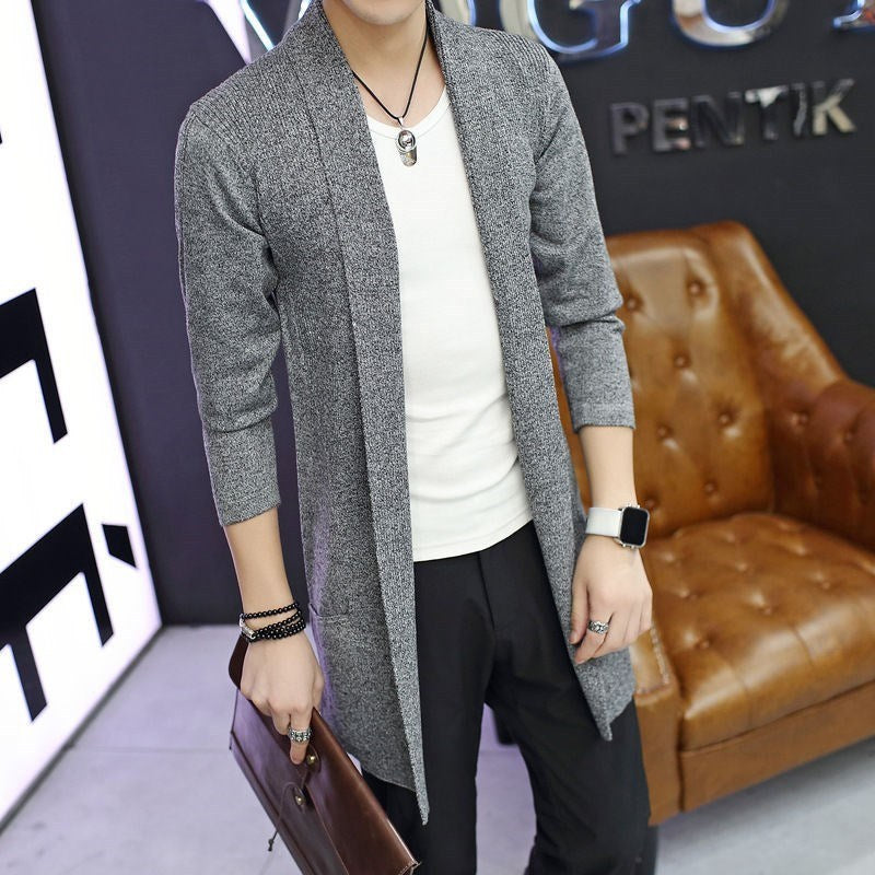 Cardigan en tricot décontracté pour hommes avec coupe ouverte et poches pratiques Chic und Stil