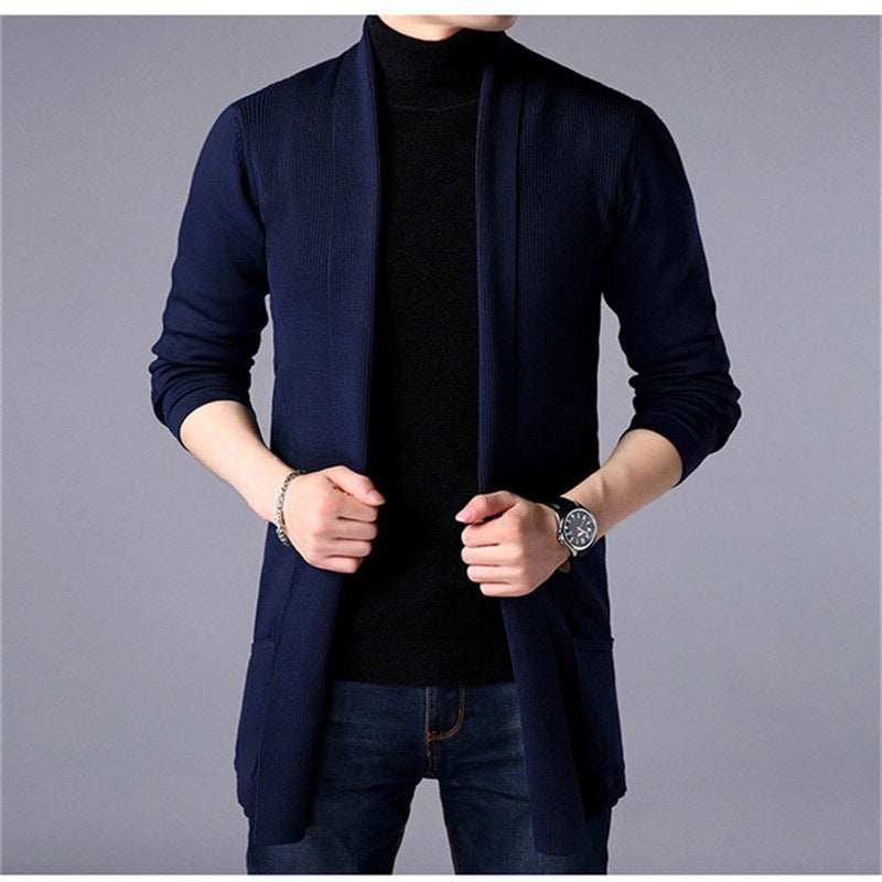 Cardigan en tricot décontracté pour hommes avec coupe ouverte et poches pratiques Chic und Stil