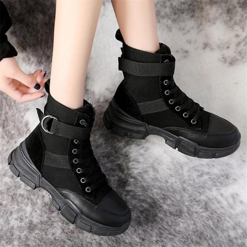 Chic and Stil | High Canvas Motorcycle Boots