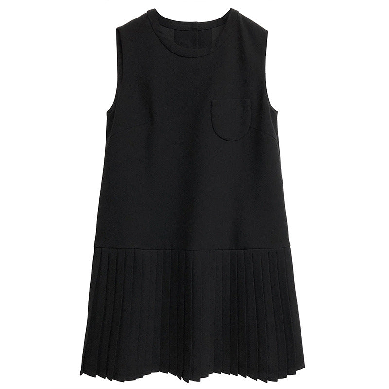 Robe midi plissée pour femme avec accents de bouton Chic und Stil