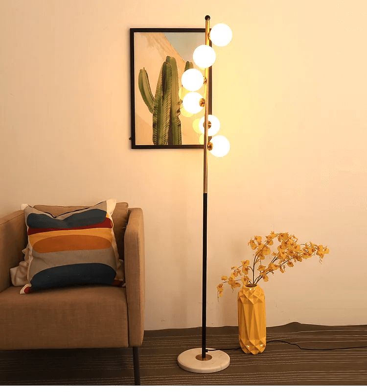 Élégante Lampe Pied Nordique - Verre Design - Chic-Gulvlampe-ChicUndStil