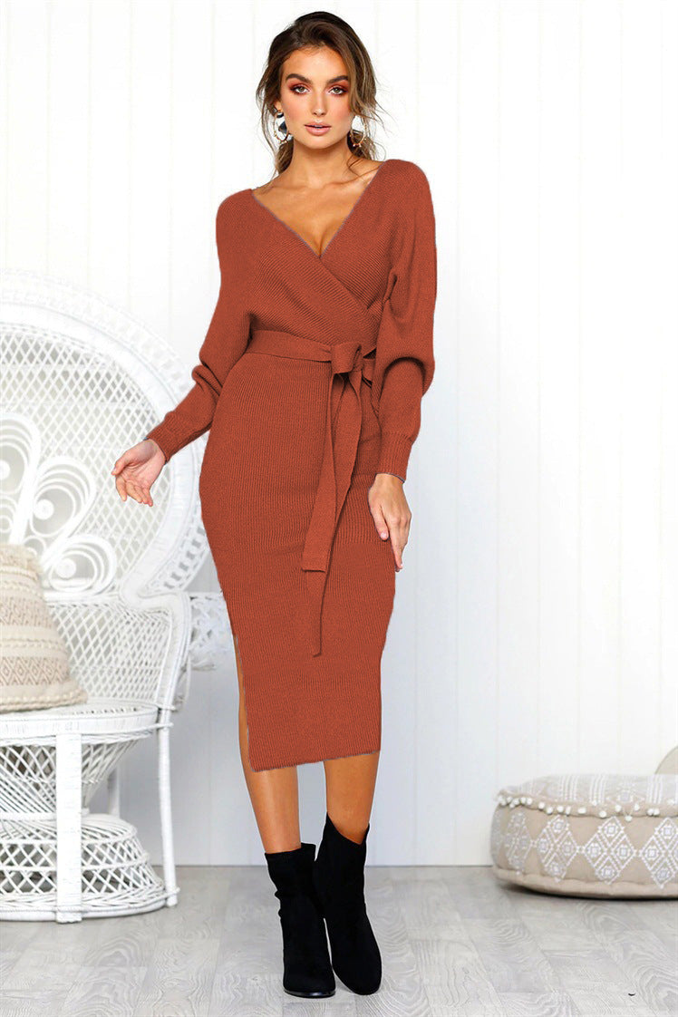 Robes enveloppantes élégantes pour femmes avec décolleté en V profond et ceinture de taille Chic und Stil