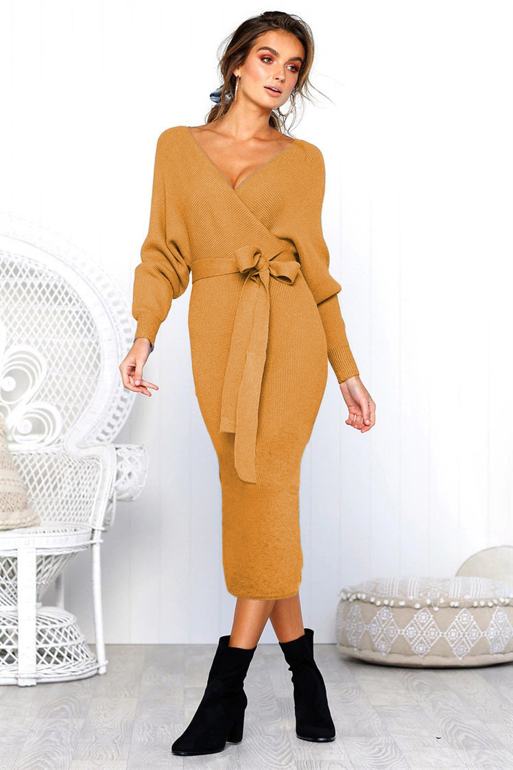 Robes enveloppantes élégantes pour femmes avec décolleté en V profond et ceinture de taille Chic und Stil