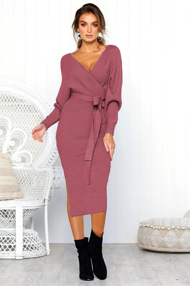 Robes enveloppantes élégantes pour femmes avec décolleté en V profond et ceinture de taille Chic und Stil
