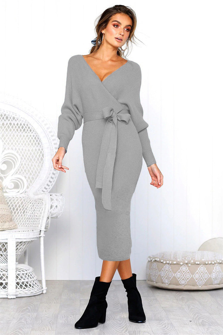 Robes enveloppantes élégantes pour femmes avec décolleté en V profond et ceinture de taille Chic und Stil