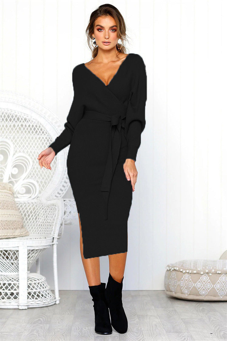 Robes enveloppantes élégantes pour femmes avec décolleté en V profond et ceinture de taille Chic und Stil