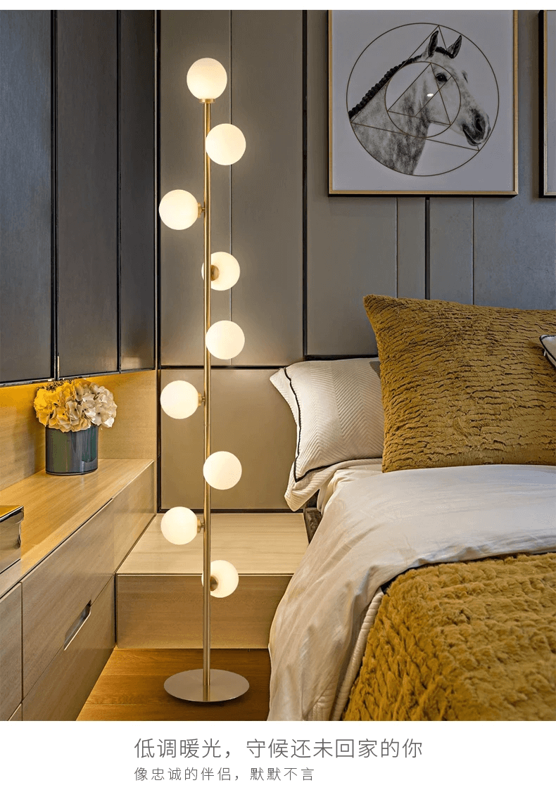 Élégante Lampe Pied Nordique - Verre Design - Chic-Gulvlampe-ChicUndStil