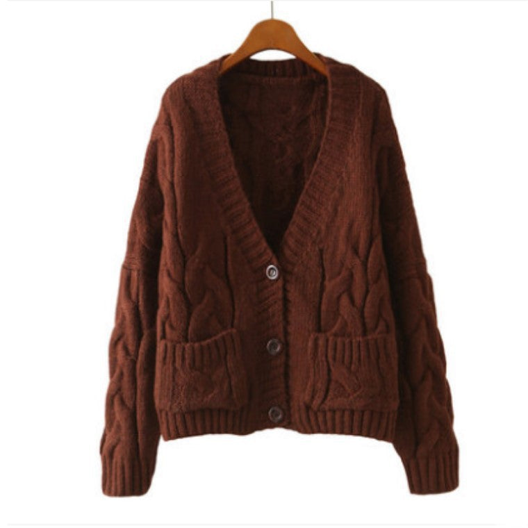 Cardigan en tricot épais pour femme avec motif de tresse classique et poches pratiques Chic und Stil