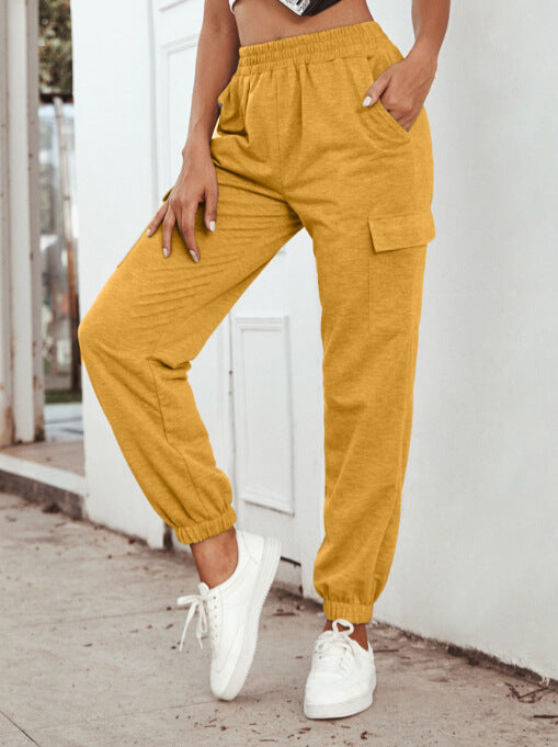 Pantalons de sport cargo pour femmes avec poches latérales et taille élastique Chic und Stil