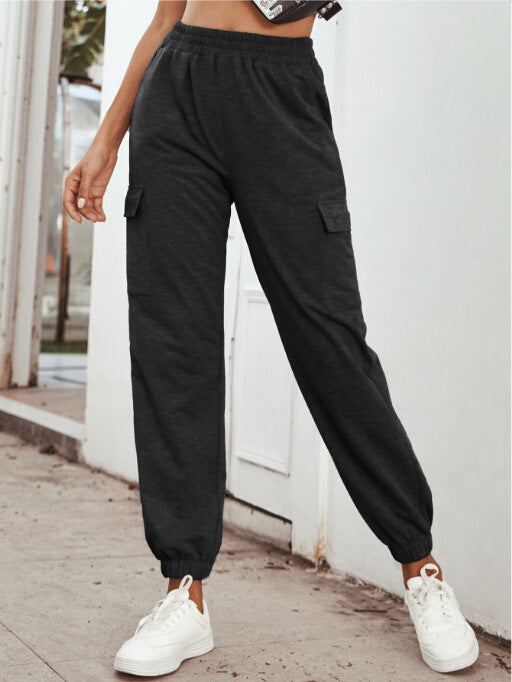 Pantalons de sport cargo pour femmes avec poches latérales et taille élastique Chic und Stil