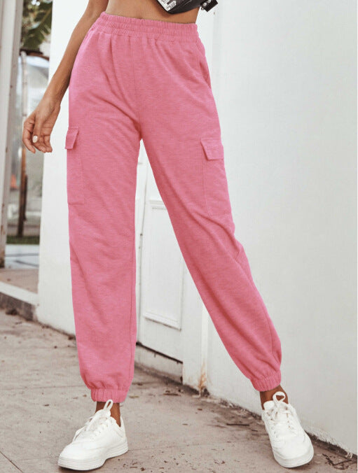 Pantalons de sport cargo pour femmes avec poches latérales et taille élastique Chic und Stil