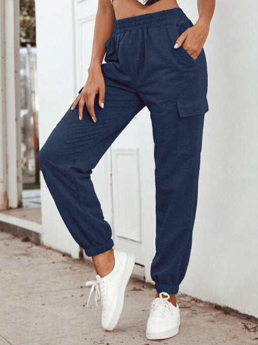 Pantalons de sport cargo pour femmes avec poches latérales et taille élastique Chic und Stil