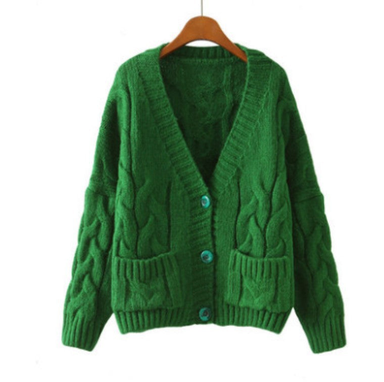 Cardigan en tricot épais pour femme avec motif de tresse classique et poches pratiques Chic und Stil