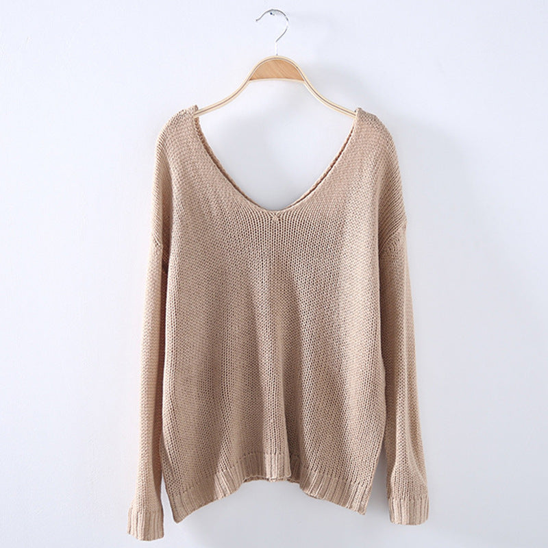 Dames Grand pull en tricot avec épaule dénudée et coupe décontractée Chic und Stil