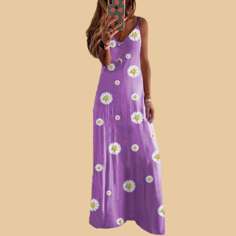 Robe maxi sans manches à imprimé floral Chic und Stil