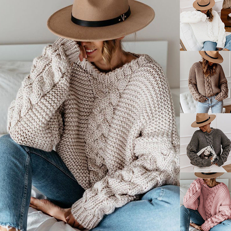 Pull en grosse maille pour femmes avec motif en torsades et coupe décontractée Chic und Stil